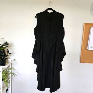 Italian made high-low button down top